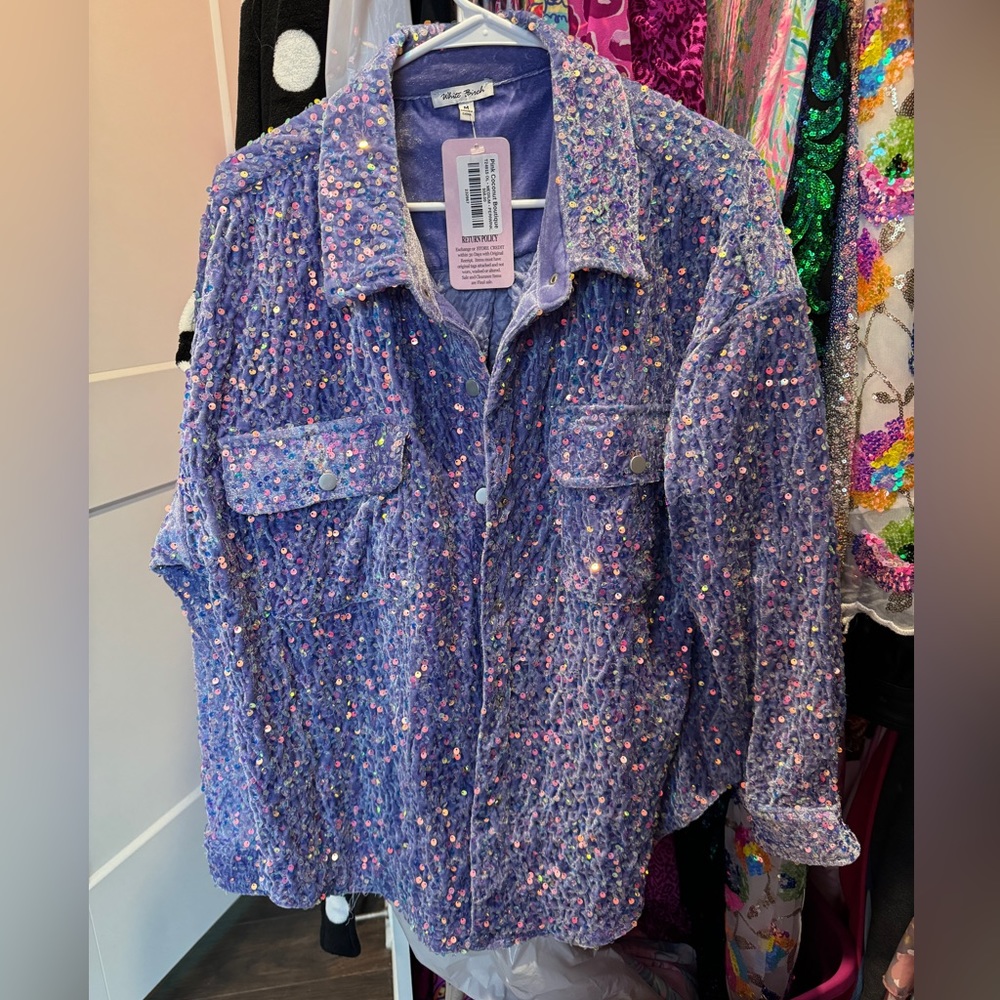 Sparkly sequin shacket